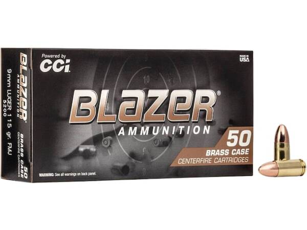 Blazer Brass 9mm Luger Ammo 115 Grain Full Metal Jacket Of 1000