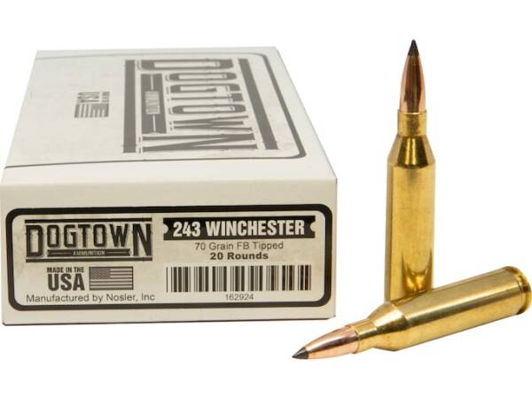 Dogtown 243 Winchester Ammo 70 Grain Polymer Tip of 500