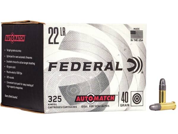 Federal AutoMatch Target 22LR Ammo 40 Grain Round Nose