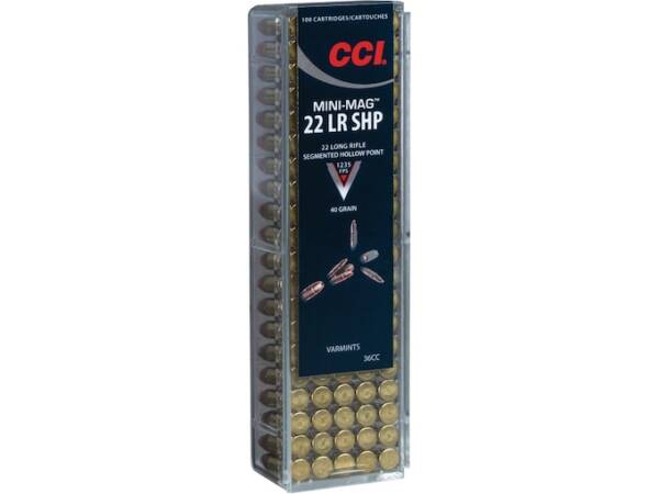 CCI Mini-Mag 22LR Ammo 40 Grain Fragmenting Hollow Point