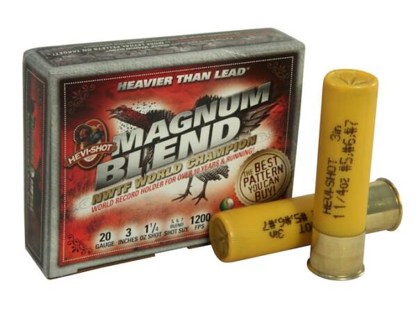 Hevi-Shot Magnum Blend Turkey 20 Gauge Ammo 3" #5, #6, #7 Tungsten Shot 1-1/4 oz Box of 500