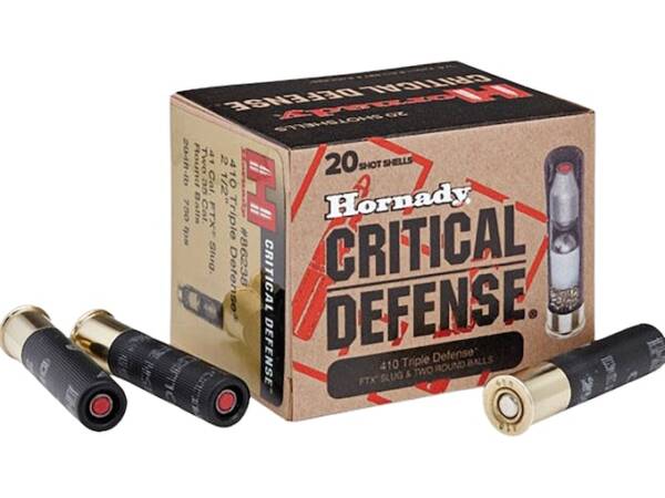 Hornady Critical Defense 410 Polymer Tip FTX Slug and Two Round Balls 2-1/2" Box of 500