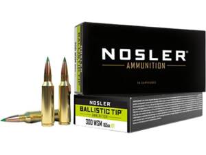 Nosler BT 300 Winchester Short Magnum (WSM) Ammo 165 Grain Nosler Ballistic Tip Polymer Tip Box of 500