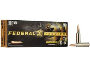 Federal Premium 300 Winchester Short Magnum (WSM) Ammo 185 Grain Berger Hybrid Hunter Jacketed Hollow Point Box of 500