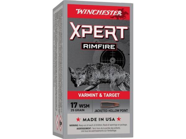 Winchester Super X 17 Winchester Super Magnum Ammo 25 Grain Jacketed Hollow Point