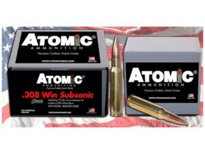 Atomic Match Subsonic 308 Winchester Ammo 175 Grain Jacketed Hollow Point