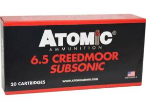 Atomic Subsonic 6.5 Creedmoor Ammo 129 Grain Jacketed Soft Point Box of 20