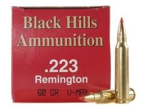 Black Hills 223 Remington Ammo 60 Grain Hornady V-Max Polymer Tip