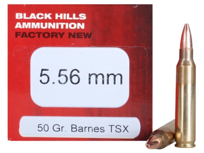 Black Hills 5.56x45mm NATO Ammo 50 Grain Barnes Triple-Shock X Solid Hollow Point Lead Free Box of 50
