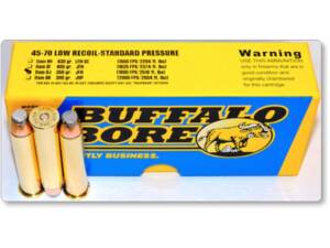 Buffalo Bore 45-70 Government Ammo 350 Grain Jacketed Flat Nose Low Recoil Box of 20