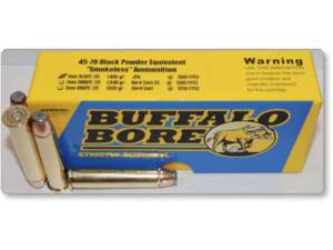 Buffalo Bore Smokeless Blackpowder Equivalent 45-70 Government Ammo 405 Grain Jacketed Flat Nose Lead Free Box of 20