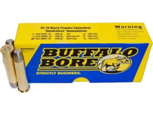 Buffalo Bore Smokeless Blackpowder Equivalent 45-70 Government Ammo 500 Grain Flat Nose Box of 20