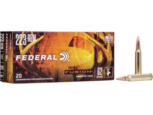 Federal Fusion 223 Remington Ammo 62 Grain Bonded Round Nose