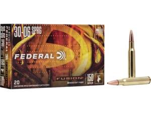 Federal Fusion 30-06 Springfield Ammo 150 Grain Bonded Round Nose