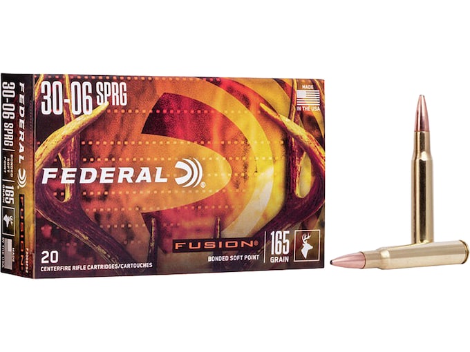 Federal Fusion 30-06 Springfield Ammo 165 Grain Bonded Jacketed Soft Point
