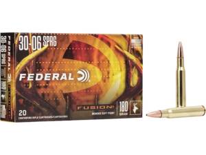 Federal Fusion 30-06 Springfield Ammo 180 Grain Bonded Round Nose Box of 20