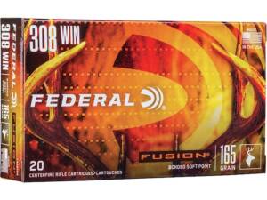 Federal Fusion 308 Winchester Ammo 165 Grain Jacketed Soft Point