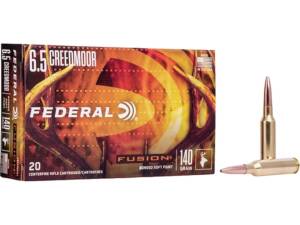 Federal Fusion 6.5 Creedmoor Ammo 140 Grain Bonded Jacketed Soft Point Box of 20
