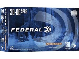 Federal Power-Shok 30-06 Springfield Ammo 180 Grain Jacketed Soft Point Box of 20