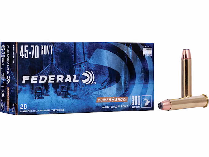 Federal Power-Shok 45-70 Government Ammo 300 Grain Jacketed Soft Point