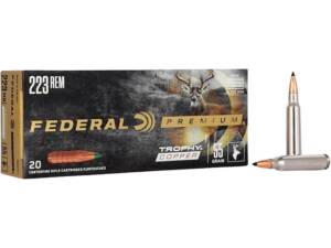 Federal Premium 223 Remington Ammo 55 Grain Federal Trophy Copper Polymer Tip Lead Free