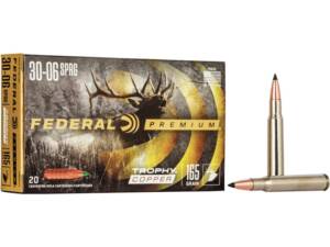 Federal Premium 30-06 Springfield Ammo 165 Grain Federal Trophy Copper Polymer Tip Lead Free Box of 20