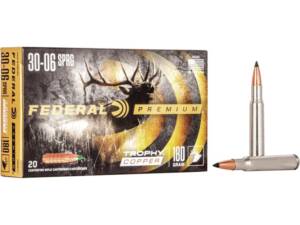 Federal Premium 30-06 Springfield Ammo 180 Grain Federal Trophy Copper Polymer Tip Lead Free Box of 20