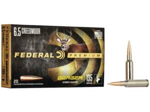 Federal Premium 6.5 Creedmoor Ammo 135 Grain Berger Hybrid Hunter Jacketed Hollow Point Box of 20