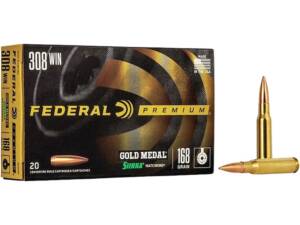Federal Premium Gold Medal 308 Winchester Ammo 168 Grain Sierra MatchKing Jacketed Hollow Point