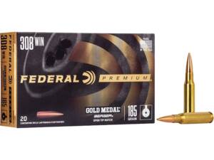 Federal Premium Gold Medal 308 Winchester Ammo 185 Grain Berger Match Juggernaut Target Jacketed Hollow Point