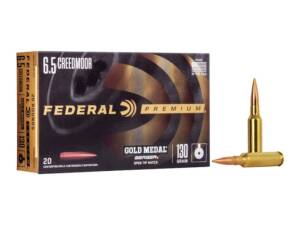 Federal Premium Gold Medal 6.5 Creedmoor Ammo 130 Grain Berger Tactical Hybrid Match Jacketed Hollow Point