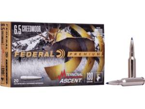 Federal Premium Terminal Ascent 6.5 Creedmoor Ammo 130 Grain Bonded Polymer Tip Box of 20