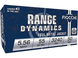 Fiocchi Range Dynamics 5.56x45mm NATO Ammo 55 Grain Full Metal Jacket