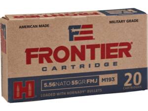 Frontier Cartridge Military Grade 5.56x45mm NATO Ammo 55 Grain Hornady Full Metal Jacket