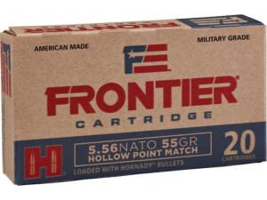 Frontier Cartridge Military Grade 5.56x45mm NATO Ammo 55 Grain Hornady Match Jacketed Hollow Point