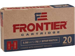 Frontier Cartridge Military Grade 5.56x45mm NATO Ammo 75 Grain Hornady Match Jacketed Hollow Point