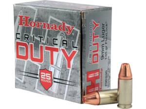 Hornady Critical Duty 9mm Luger Ammo 135 Grain Hornady FlexLock Polymer Tip Box of 25