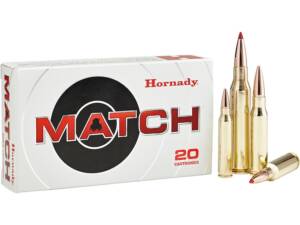 Hornady Match 223 Remington Ammo 75 Grain Jacketed Hollow Point