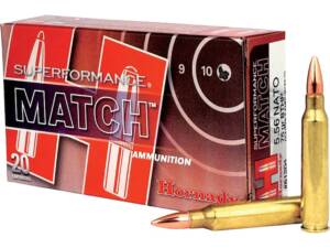 Hornady Superformance Match 5.56x45mm NATO Ammo 75 Grain Jacketed Hollow Point Box of 20