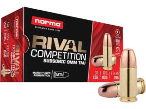 Norma Rival Competition 9mm Luger Ammo 158 Grain Total Metal Jacket Box of 50