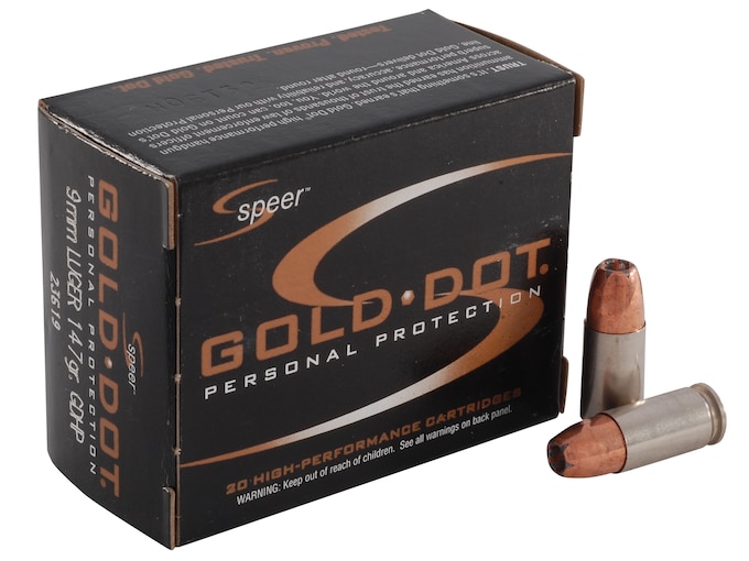 Speer Gold Dot 9mm Luger Ammo 147 Grain Bonded Jacketed Hollow Point