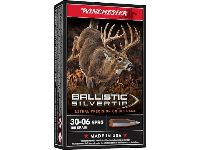 Winchester Ballistic Silvertip 30-06 Springfield Ammo 180 Grain Polymer Tip Box of 20