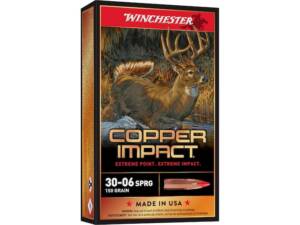 Winchester Copper Impact 30-06 Springfield Ammo 150 Grain Winchester Copper Impact Polymer Tip Lead Free Box of 20