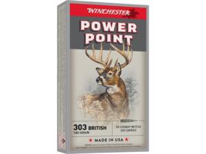Winchester Power Point 303 British Ammo 180 Grain Winchester Power-Point Jacketed Soft Point Box of 20