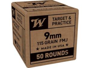 Winchester Service Grade Target & Practice 9mm Luger Ammo 115 Grain Full Metal Jacket