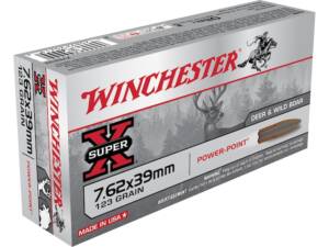Winchester Super X 7.62x39mm Ammo 123 Grain Winchester Power-Point Jacketed Soft Point