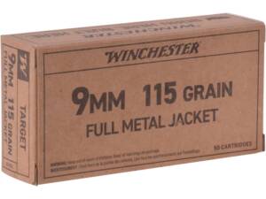 Winchester Target 9mm Luger Ammo 115 Grain Full Metal Jacket