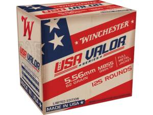 Winchester USA Valor 5.56x45mm NATO Ammo 62 Grain Penetrator Full Metal Jacket