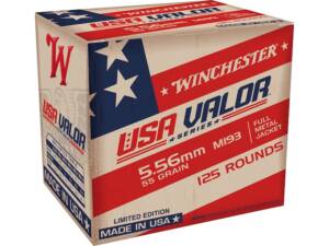 Winchester USA Valor 5.56x45mm NATO Ammo Grain Full Metal Jacket