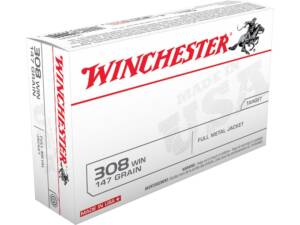 Winchester White Box USA 308 Winchester Ammo 147 Grain Full Metal Jacket